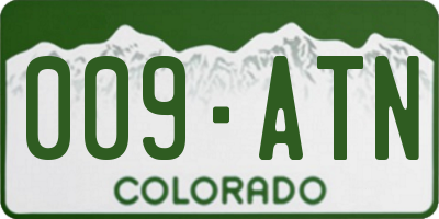 CO license plate 009ATN