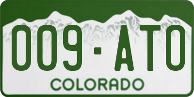 CO license plate 009ATO