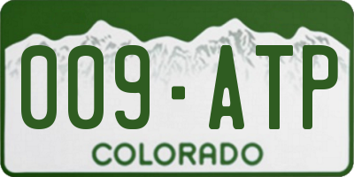 CO license plate 009ATP