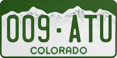CO license plate 009ATU