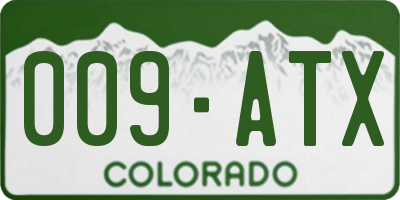 CO license plate 009ATX