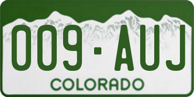 CO license plate 009AUJ