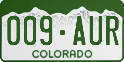CO license plate 009AUR