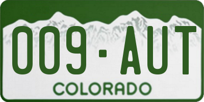 CO license plate 009AUT