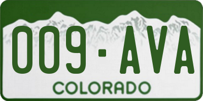 CO license plate 009AVA