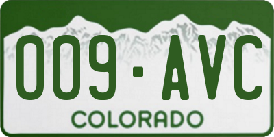 CO license plate 009AVC