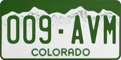 CO license plate 009AVM