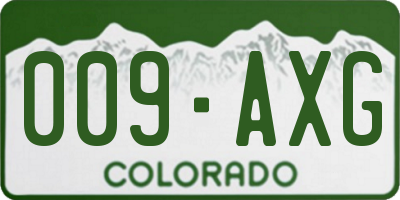 CO license plate 009AXG