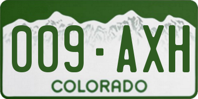 CO license plate 009AXH