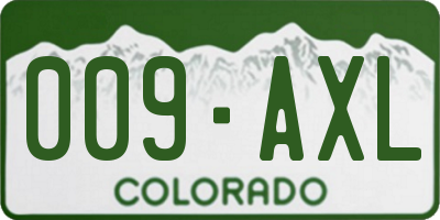 CO license plate 009AXL