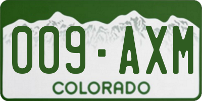 CO license plate 009AXM