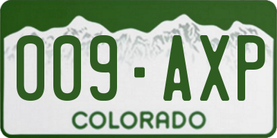 CO license plate 009AXP