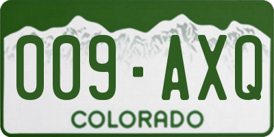 CO license plate 009AXQ