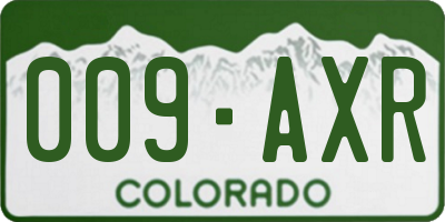 CO license plate 009AXR