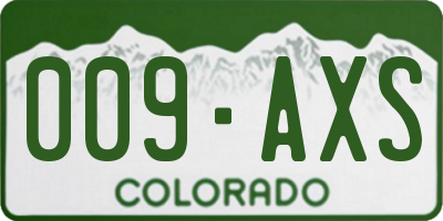 CO license plate 009AXS