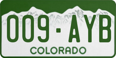 CO license plate 009AYB