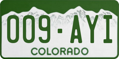 CO license plate 009AYI