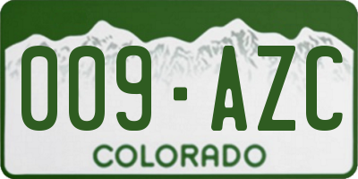 CO license plate 009AZC