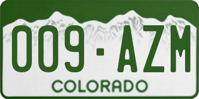 CO license plate 009AZM