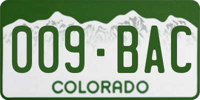 CO license plate 009BAC