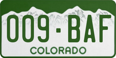CO license plate 009BAF