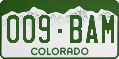 CO license plate 009BAM
