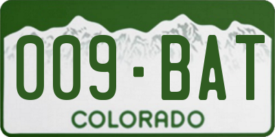 CO license plate 009BAT