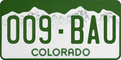 CO license plate 009BAU