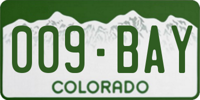 CO license plate 009BAY