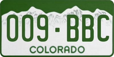 CO license plate 009BBC
