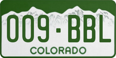 CO license plate 009BBL