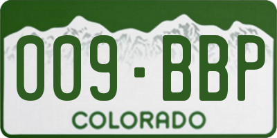 CO license plate 009BBP