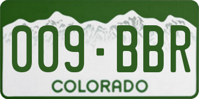 CO license plate 009BBR