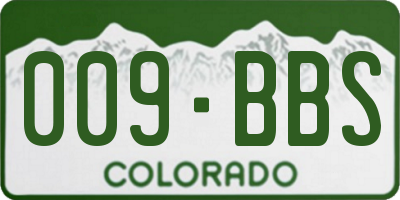 CO license plate 009BBS