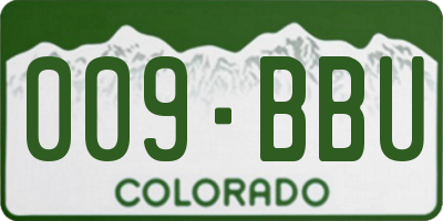 CO license plate 009BBU