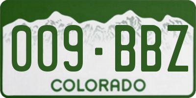 CO license plate 009BBZ