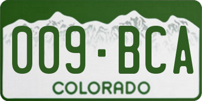 CO license plate 009BCA