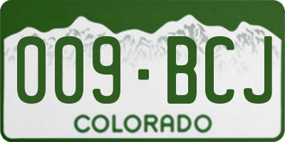 CO license plate 009BCJ
