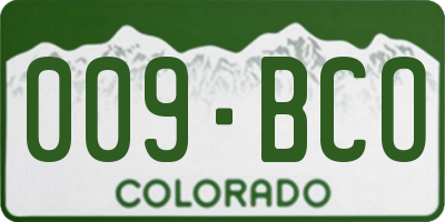 CO license plate 009BCO