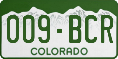 CO license plate 009BCR