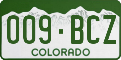 CO license plate 009BCZ