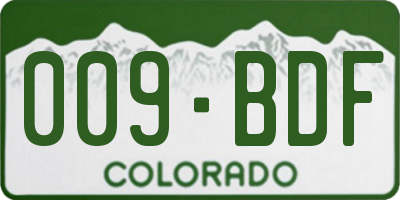 CO license plate 009BDF