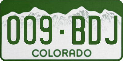 CO license plate 009BDJ