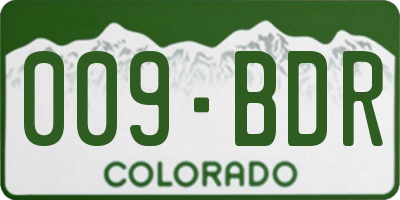 CO license plate 009BDR