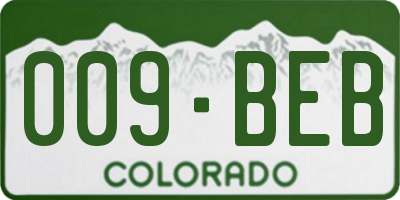 CO license plate 009BEB