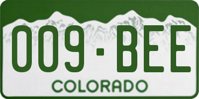 CO license plate 009BEE