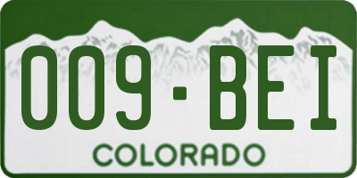 CO license plate 009BEI