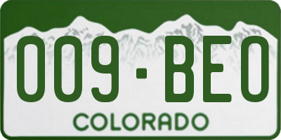 CO license plate 009BEO