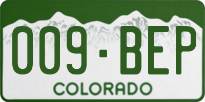 CO license plate 009BEP