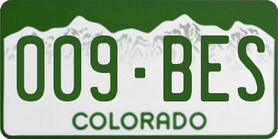 CO license plate 009BES